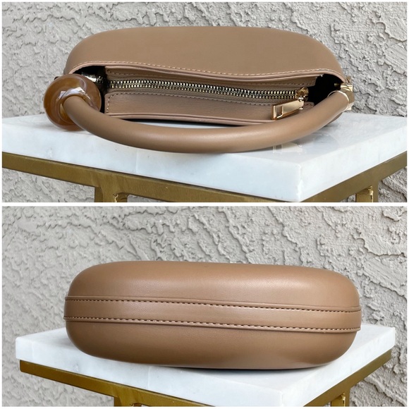 MELLIE BIANCO Tan Beige Faux Leather Marbled Pearl Crossbody Jennie Bag Handbag - Picture 8 of 15